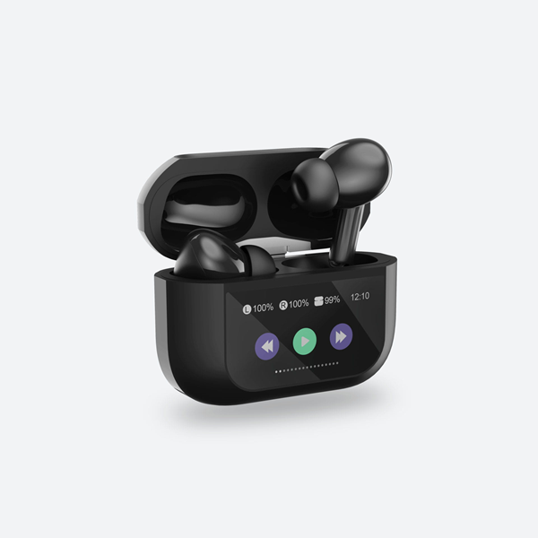 ΑΚΟΥΣΤΙΚΑ PLATINET TWS ΜΕ ΟΘΟΝΗ ΑΦΗΣ BLUETOOTH 5.4 300MAH ANC ΜΑΥΡΑ
