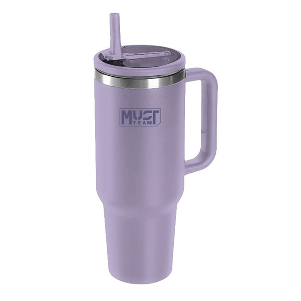 Ποτήρι Θερμός Ανοξείδωτο Must Team Λιλά 1200 ml με καλαμάκι