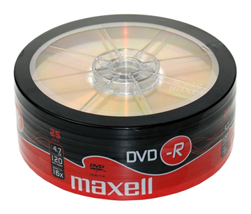 DVD-R MAXEL 4,7GB 120min X16  SPIN 25TEM