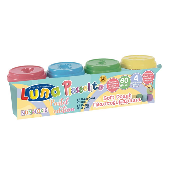 ΠΛΑΣΤΟΖΥΜΑΡΑΚΙΑ LUNA PASTEL 4X60gr KAI 4 ΚΑΠΑΚΙΑ-ΚΑΛΟΥΠΙΑ  Νο 000647068