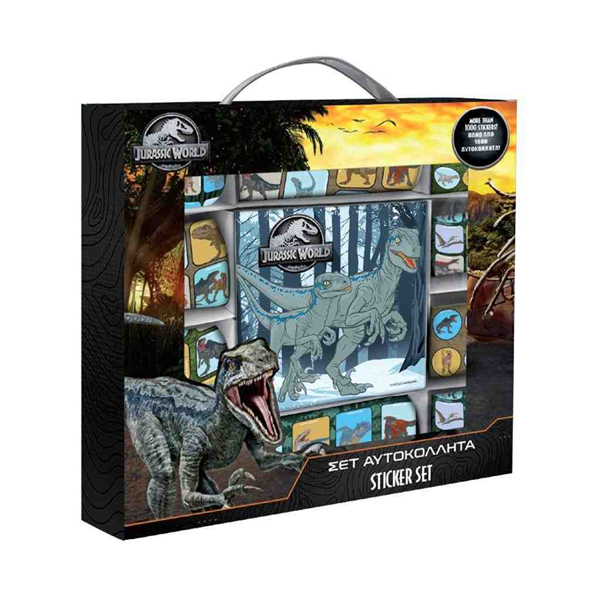 ΑΥΤΟΚΟΛΛΗΤA ΣΕΤ 1000 ΤΕΜ JURASSIC  ΣΕ ΚΟΥΤΙ 000570934