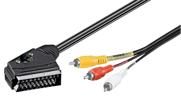 ΚΑΛΩΔΙΟ SCART GOOBAY SCART 21-pin σε 3x RCA 50365, 3m, μαύρο 50365