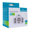 ΑΝΤΑΠΤΟΡΑΣ ΡΕΥΜΑΤΟΣ POWERTECH PT-816, 1x schuko, 2x euro, 16A, λευκός