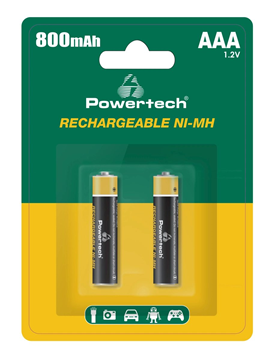 ΜΠΑΤΑΡΙΕΣ POWERTECH 2ΧΑΑΑ PT-1403 1,2V 800mAh Ni-Mh ΕΠΑΝΑΦΟΡΤΙΖΟΜΕΝΕΣ
