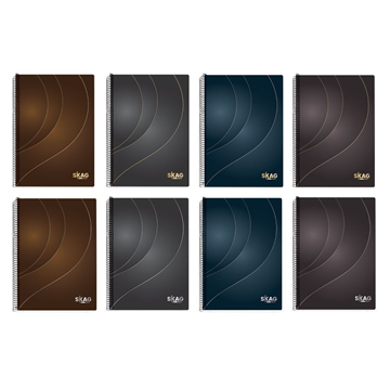 ΤΕΤΡΑΔΙΟ ΣΠΙΡΑΛ SKAG GOLD & SILVER 21X29 A4 ΘΕΜΑΤΑ 2 ΧΑΡΤΙ 80gr 60Φ N9532