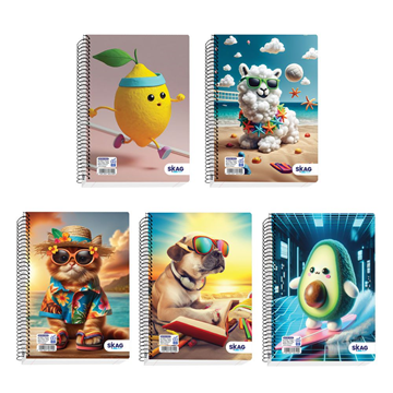 ΤΕΤΡΑΔΙΟ ΣΠΙΡΑΛ NEON KIDZ 17X25 2Θ 60Φ 80gr SKAG Ν.9322 ΔΙΑΦΟΡΑ ΣΧΕΔΙΑ