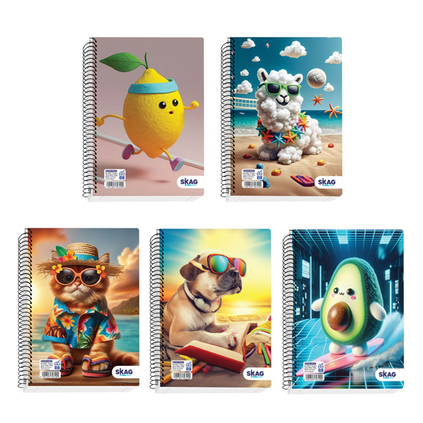 ΤΕΤΡΑΔΙΟ ΣΠΙΡΑΛ NEON KIDZ 17X25 2Θ 60Φ 80gr SKAG Ν.9322 ΔΙΑΦΟΡΑ ΣΧΕΔΙΑ