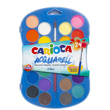ΝΕΡΟΧΡΩΜΑΤΑ CARIOCA AQUARELL  24TEM ΜΕΣΑΙΟ ΣΤΡΟΓΓΥΛΑ Φ30mm No 42405