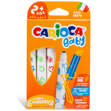 ΜΑΡΚΑΔΟΡΟΙ CARIOCA BABY ΣΕΤ 6 ΤΕΜΑΧΙΑ 6mm MAXI TIP  42815