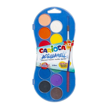 ΝΕΡΟΧΡΩΜΑΤΑ CARIOCA AQUARELL CLASSIC 12TEM ΜΕΣΑΙΟ ΣΤΡΟΓΓΥΛΑ Φ30mm No 42404