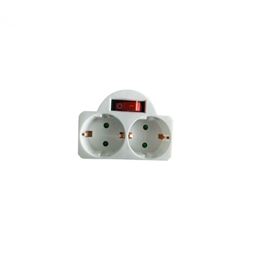 ΑΝΤΑΠΤΟΡΑΣ GOOBAY 2 EURO 230V 2.5A  ΛΕΥΚΟΣ