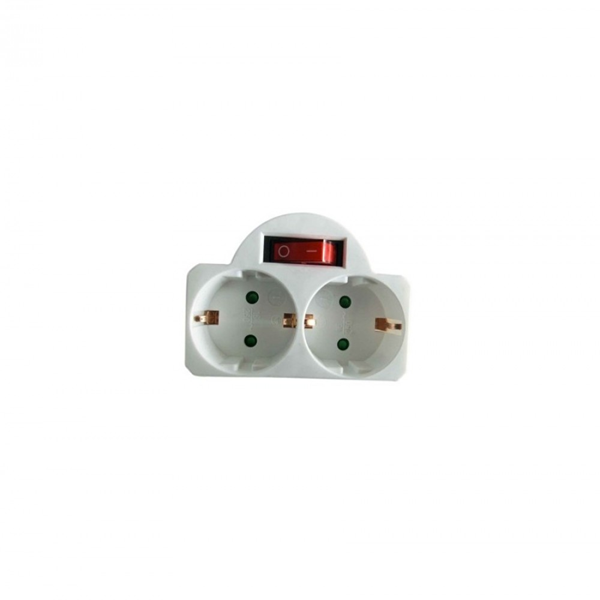 ΑΝΤΑΠΤΟΡΑΣ GOOBAY 2 EURO 230V 2.5A  ΛΕΥΚΟΣ