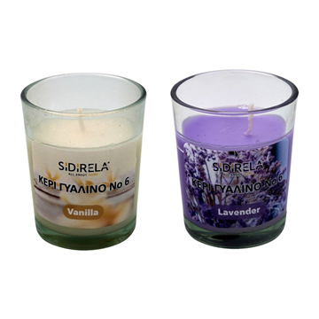 ΚΕΡΙ ΑΡΩΜΑΤΙΚΟ ΣΕ ΓΥΑΛΙΝΟ ΒΑΖΑΚΙ 5Χ6ΕΚ.  2 ΧΡΩΜΑΤΑ E-2838