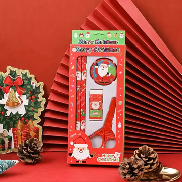 ΣΕΤ ΓΡΑΦΗΣ ΧΡΙΣΤΟΥΓΕΝΝΙΑΤΙΚΟ 6 ΤΕΜ ΜΕ ΨΑΛΙΔΙ ΣΕ ΚΟΥΤΙ 14Χ18ΕΚ.