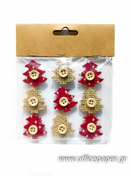 ΑΥΤΟΚΟΛΛΗΤΑ ΤΣΟΧΑ ΧΡΙΣΤΟΥΓΕΝΝΙΑΤΙΚΑ ΑΣΤΕΡΙ-ΕΛΑΤΟ 9ΤΕΜ 10Χ12mm 61230