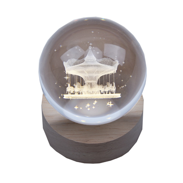 ΦΩΤΙΣΤΙΚΟ ΓΥΑΛΑ LED 3D ΚΑΡΟΥΣΕΛ Φ8cm ME ΜΠΑΤΑΡΙΑ 17251