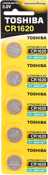 ΜΠΑΤΑΡΙΕΣ TOSHIBA ΛΙΘΙΟΥ CR1620 3V 5ΤΕΜ