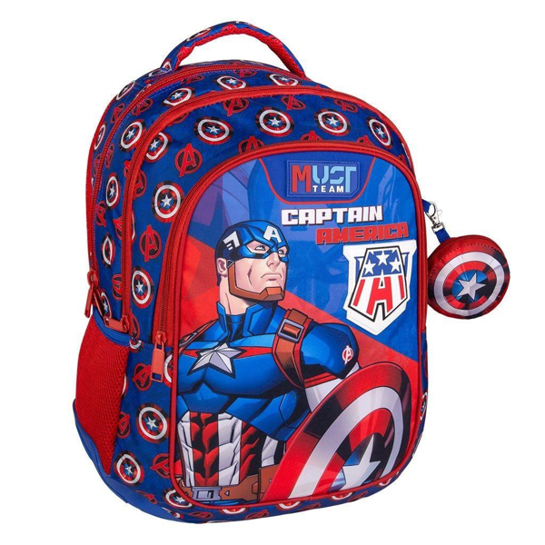 ΣΧΟΛΙΚΗ ΤΣΑΝΤΑ ΠΛΑΤΗΣ ΔΗΜΟΤΙΚΟΥ AVENGERS CAPTAIN AMERICA MUST TEAM 3 ΘΗΚΕΣ 000506282