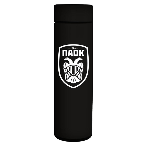 ΘΕΡΜΟΣ 500ML ΑΝΟΞΕΙΔΩΤΟ ME LED ΕΝΔΕΙΞΗ ΘΕΡΜΟΚΡΑΣΙΑΣ ΚΑΙ ΕΣΩΤΕΡΙΚΟ ΙΝΟΧ ΦΙΛΤΡΟ 6,5X22,5EK PAOK