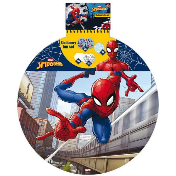 ΣΕΤ ΖΩΓΡΑΦΙΚΗΣ ΣΤΡΟΓΓΥΛΟ ΣE ΣΠΙΡΑΛ SPIDERMAN 36 ΦΥΛΛΑ ΑΥΤΟΚΟΛΛΗΤΑ ΚΑΙ ΣΤΕΝΣΙΛ  000508845