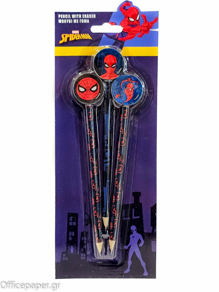 ΜΟΛΥΒΙ ΜΕ ΓΟΜΑ TOPPER 3ΣΧΕΔΙΑ ΣΕ BLISTER SPIDERMAN 000508763