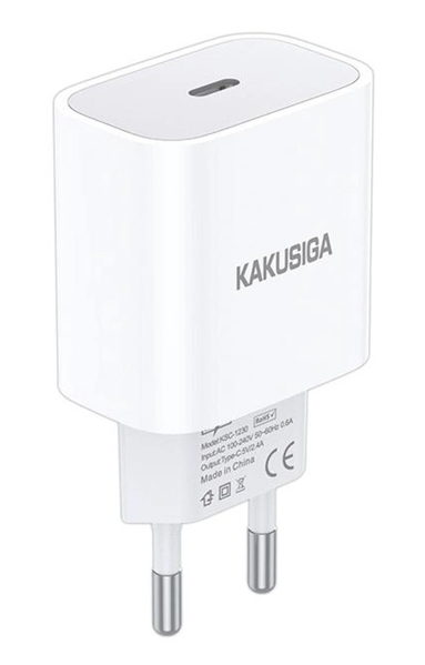 ΦΟΡΤΙΣΤΗΣ ΜΠΡΙΖΑΣ KAKUSIGA KSC-1230, USB-C, 2.4A, λευκός