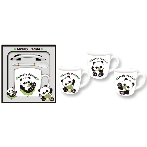 ΚΟΥΠΑ ΚΕΡΑΜΙΚΗ PANDA 9Χ9.5cm MΕ ΠΙΑΤΟ ΚΑΙ ΚΟΥΤΑΛΙ  15309