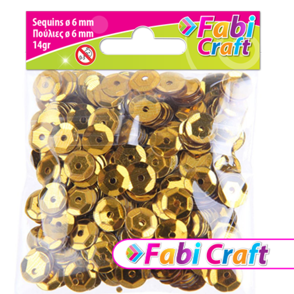 ΠΟΥΛΙΕΣ FABI 6mm 14gr ΧΡΥΣΟ 130315
