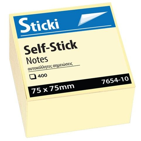 ΧΑΡΤΑΚΙΑ ΚΙΤΡΙΝΑ ΑΥΤΟΚ. STICKI 75X75mm X 400Φ  7654-10