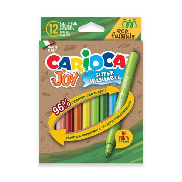 ΜΑΡΚΑΔΟΡΟΙ CARIOCA JOY ECO RECYCLED ΣΕΤ 12 ΤΕΜΑΧΙΑ 2.8mm FINE  TIP  43100