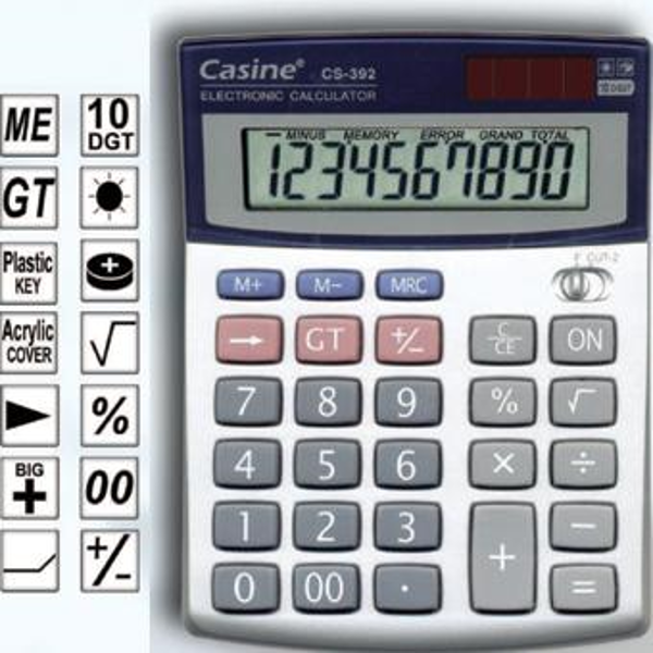 ΑΡΙΘΜΟΜΗΧΑΝΗ CASINE 12ΨΗΦΙΑ CS-392 10X14cm.