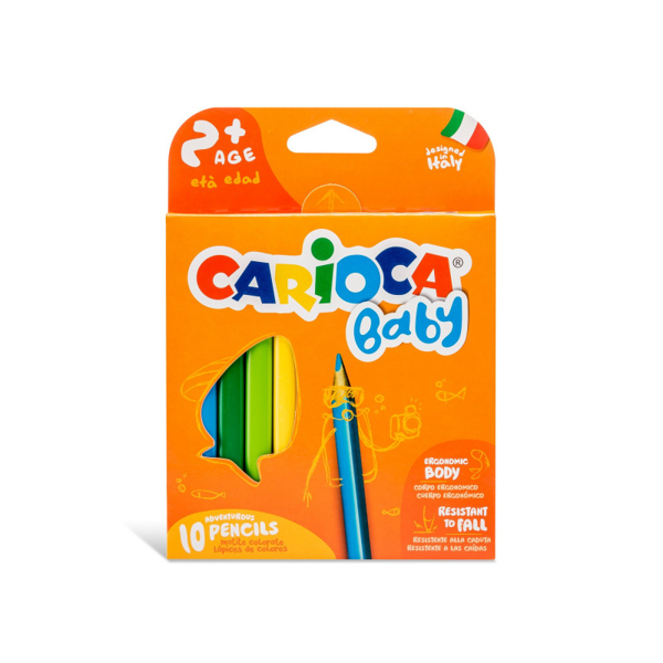 ΞΥΛΟΜΠΟΓΙΑ CARIOCA BABY+2  10TEM 3mm TIP-FALL RESISTANT ERGONOMIC