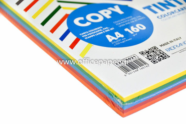 ΧΑΡΤΙ FABRIANO A4 160gr ΕΝΤΟΝΑ ΧΡΩΜΑΤΑ ΠΑΚΕΤΟ 100ΦΥΛΛΩΝ