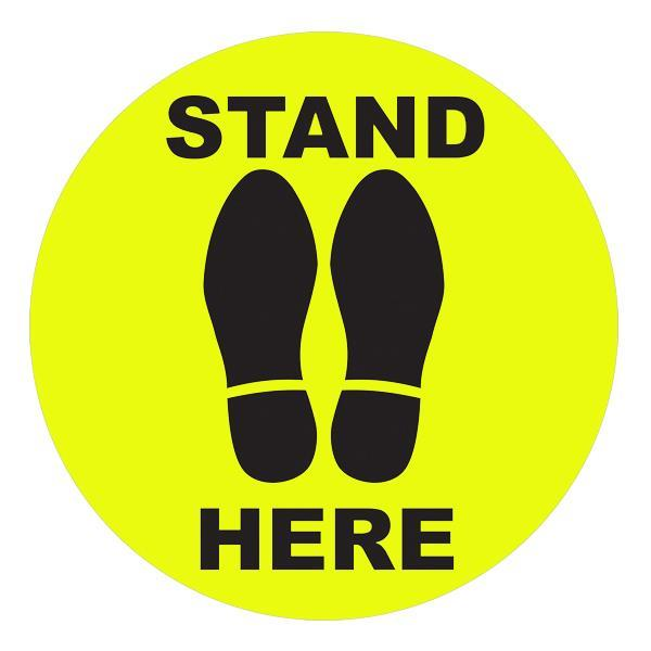 ΕΠΙΓΡΑΦΗ ΑΥΤΟΚΟΛΛΗΤΟ - STAND HERE ΣΤΡΟΓΓΥΛΟ Φ30εκ.