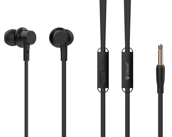 ΑΚΟΥΣΤΙΚΑ ΜΙΝΙ CELEBRAT G-19 BLACK  10mm 3.5mm 1.2m ME ΜΙΚΡΟΦΩΝΟ