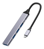 HUB USB 3.0 POWERTECH USB-C hub PTH-079, 4x USB ports, γκρι