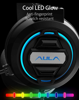 ΑΚΟΥΣΤΙΚΑ AULA gaming headset Mountain S603, RGB, 2x 3.5mm, 50mm, μαύρο