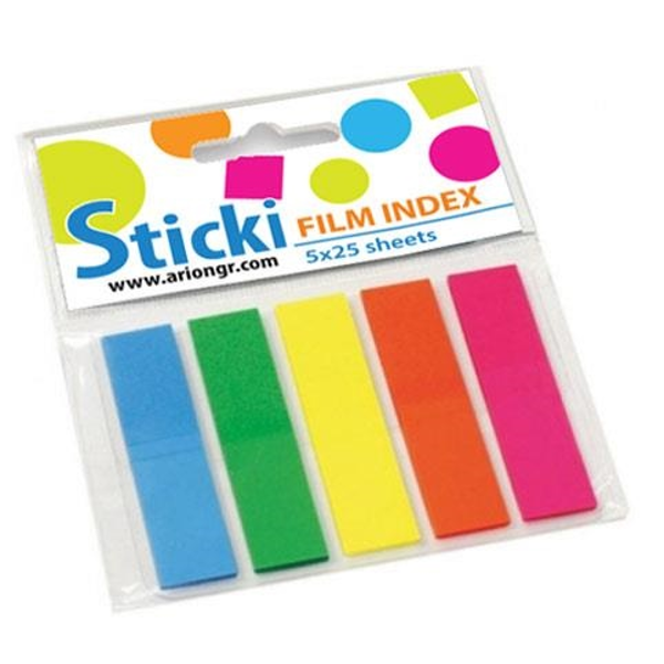 ΣΕΛΙΔΟΔΕΙΚΤΕΣ STICKI  44X12mm 5ΧΡΩΜ.Χ25Φ No7660-01