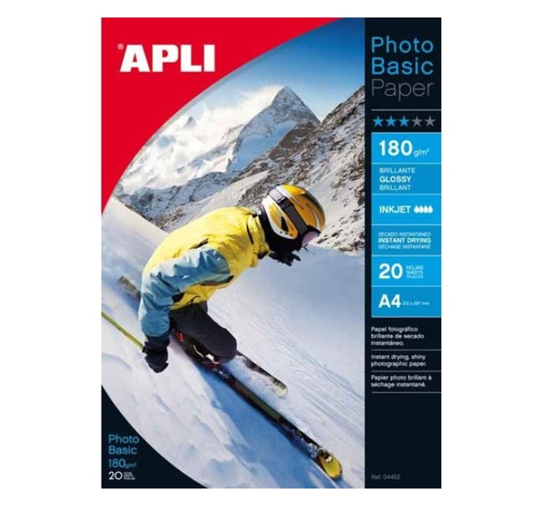 ΧΑΡΤΙ APLI PHOTO BASIC A4 180g/m2 GLOSS INKJET PACK 60 PAGES