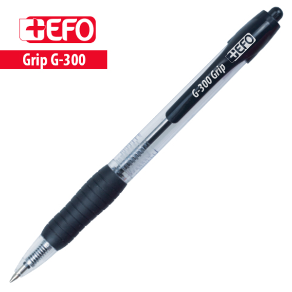 ΣΤΥΛΟ +EFO G-300 medium ΜΑΥΡΟ 1.00mm GRIP ΜΕ ΚΟΥΜΠΙ