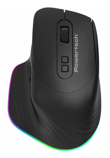 ΠΟΝΤΙΚΙ ΑΣΥΡΜΑΤΟ POWERTECH ασύρματο gaming ποντίκι PT-1253, 2.4GHz & Bluetooth, 2000DPI, 650mAh, RGB, μαύρο