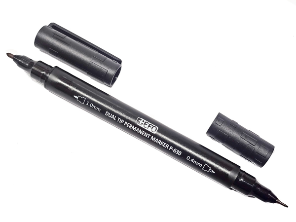 ΜΑΡΚΑΔΟΡΟΣ ΔΙΑΦΑΝΕΙΩΝ EFO DUAL TIP 0.4-1.0mm ΜΑΥΡΟ P-630
