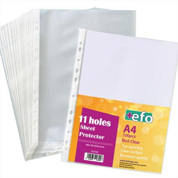 ΖΕΛΑΤΙΝΕΣ ΤΡΥΠΕΣ A4 +EFO No5 100Τ CLEAR 30,5X23.5cm ΕΝΙΣΧΥΜΕΝΗ