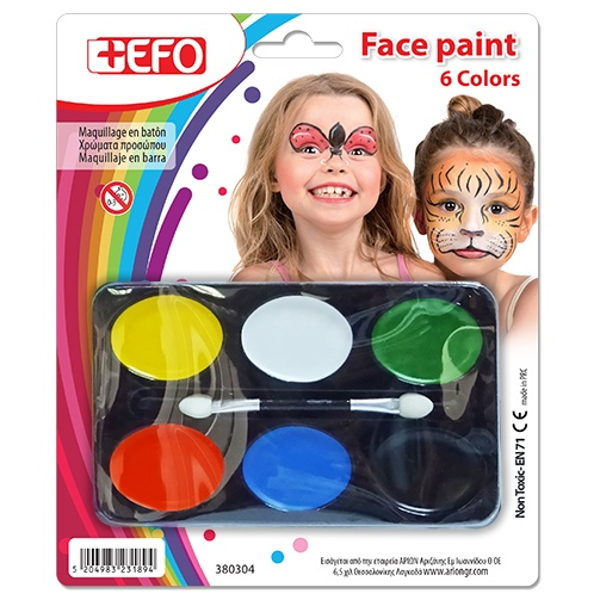 ΧΡΩΜΑ ΠΡΟΣΩΠΟΥ +EFO PALETTE 6TEM No 380304
