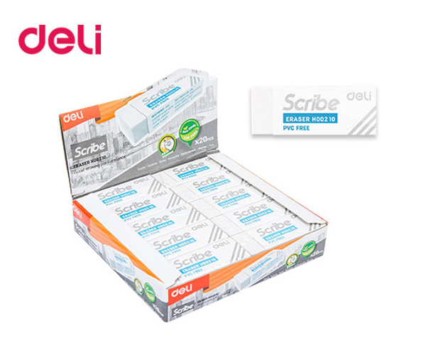 ΓΟΜΟΛΑΣΤΙΧΑ DELI SCRIBE INFINITY ΛΕΥΚΗ PVC FREE 54x20x10mm Η002 10