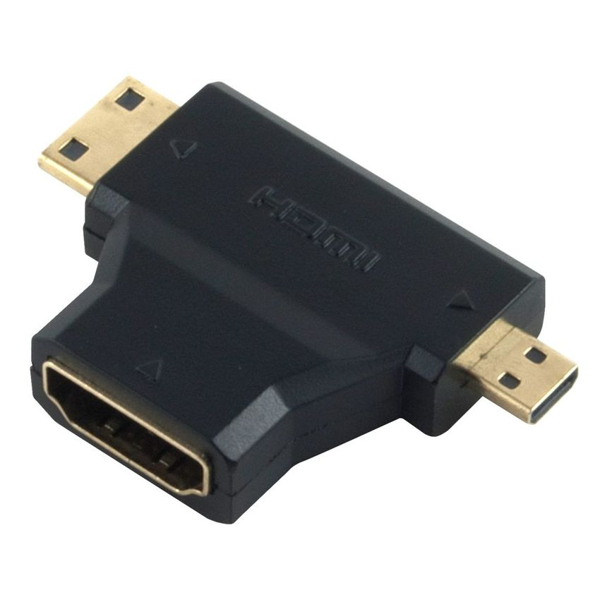 ΑΝΤΑΠΤΟΡΑΣ HDMI 19pin θηλυκό σε Mini HDMI αρσενικό & Micro HDMI 