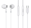 ΑΚΟΥΣΤΙΚΑ CELEBRAT earphones με μικρόφωνο D12, USB-C σύνδεση, Φ14.2mm, 1.2m, λευκά