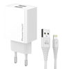 ΦΟΡΤΙΣΤΗΣ ΜΠΡΙΖΑΣ POWERTECH PT-1325 με καλώδιο Lightning, 2x USB, 12W, λευκός
