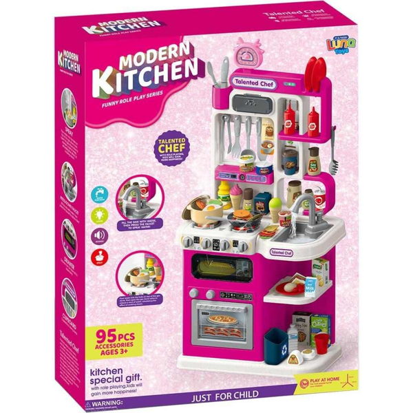 ΚΟΥΖΙΝΑ 92ΕΚ. LUNA TOYS ΜΕ ΦΩΣ, ΗXΟ ΚΑΙ ΣΠΡΕΪ ΝΕΡΟΥ ΡΟΖ 95 ΤΜΧ., 49X13X66ΕΚ. 000623326