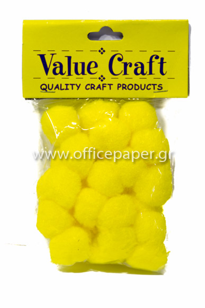 ΠΟΜ ΠΟΜ VALUE CRAFT 15mm 50TEM ΚΙΤΡΙΝΟ